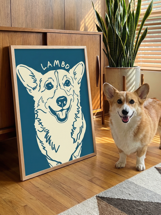 Personalized Modern Retro Pet Poster