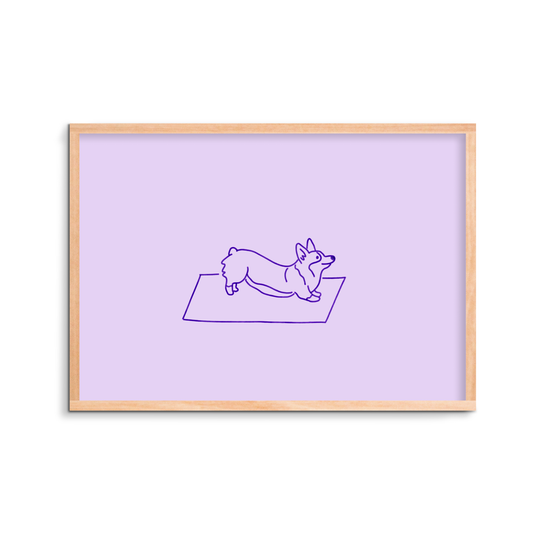 The Yoga Stretch Corgi Art Print