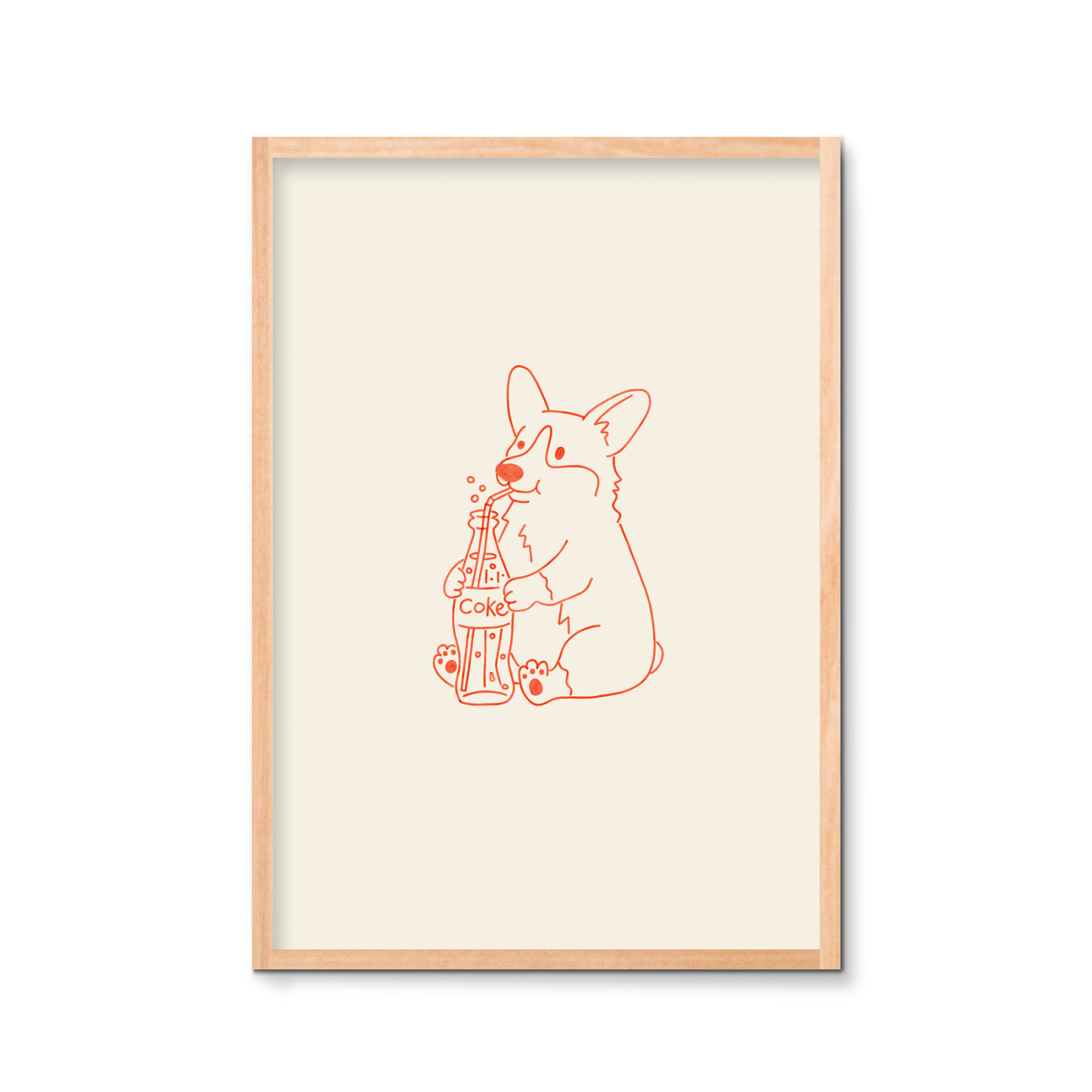 The Soda Sip Corgi Art Print
