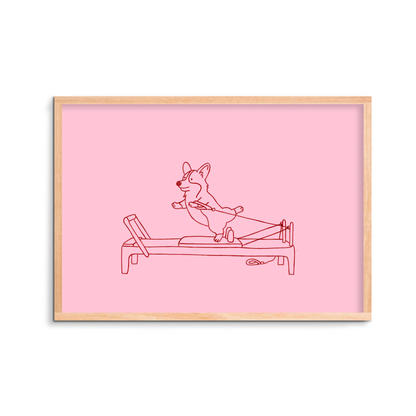 The Pilates Pro Corgi Art Print