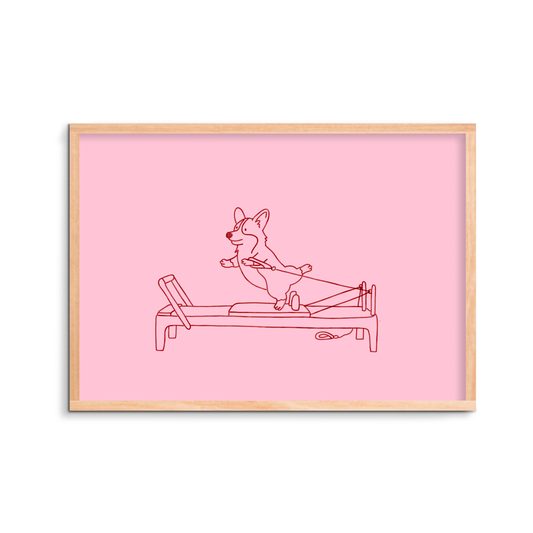 The Pilates Pro Corgi Art Print