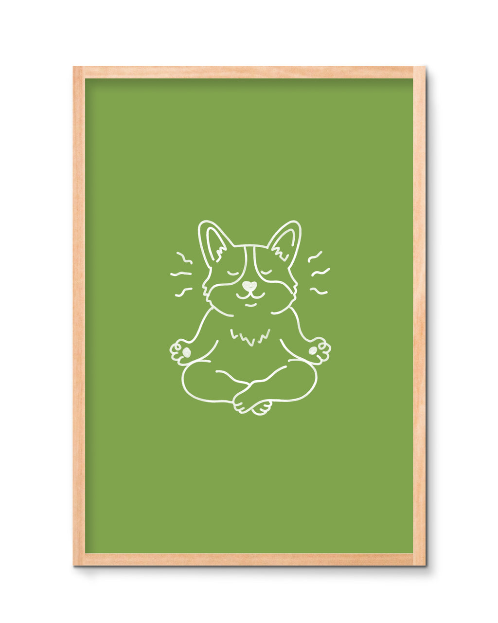 The "Pawsitive Vibes" Meditation Corgi Art Print