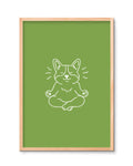 The "Pawsitive Vibes" Meditation Corgi Art Print