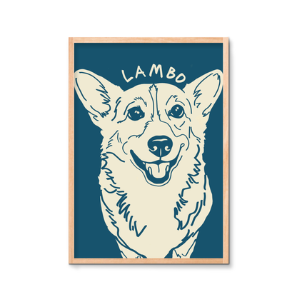 Personalized Modern Retro Pet Poster
