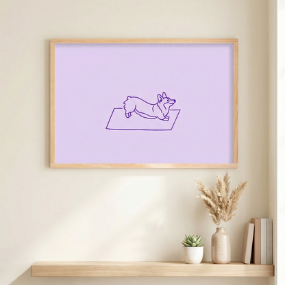 The Yoga Stretch Corgi Art Print