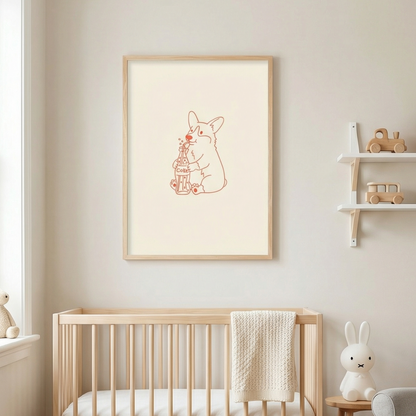 The Soda Sip Corgi Art Print