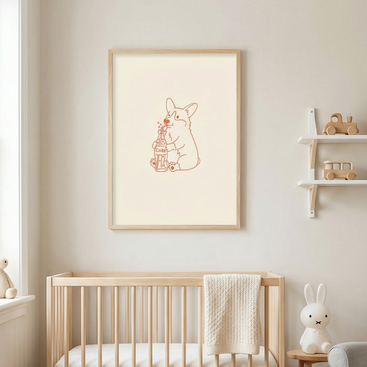 The Soda Sip Corgi Art Print