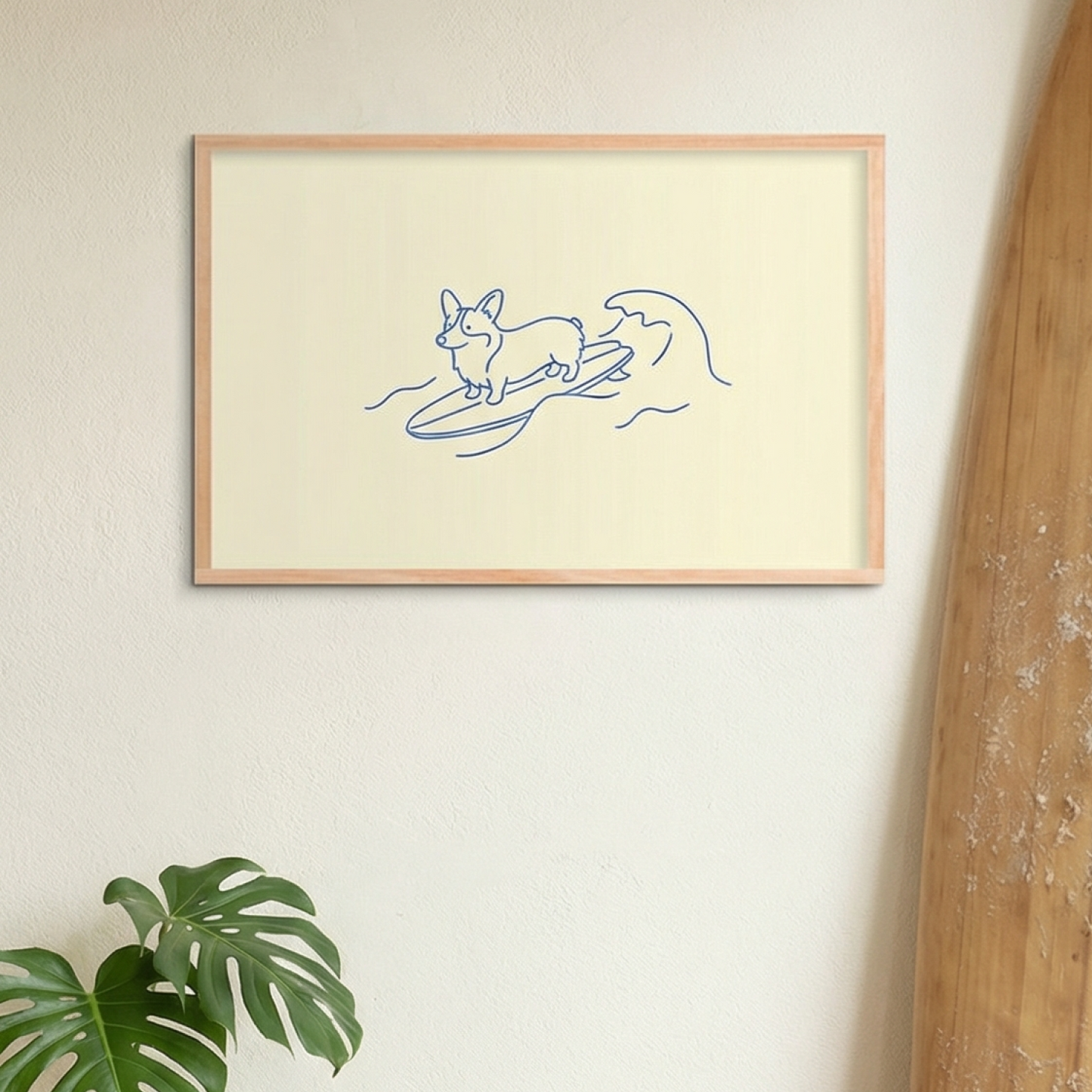 The Surf Corgi Art Print