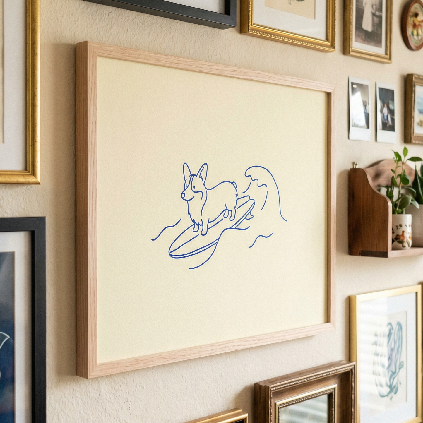 The Surf Corgi Art Print